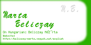 marta beliczay business card